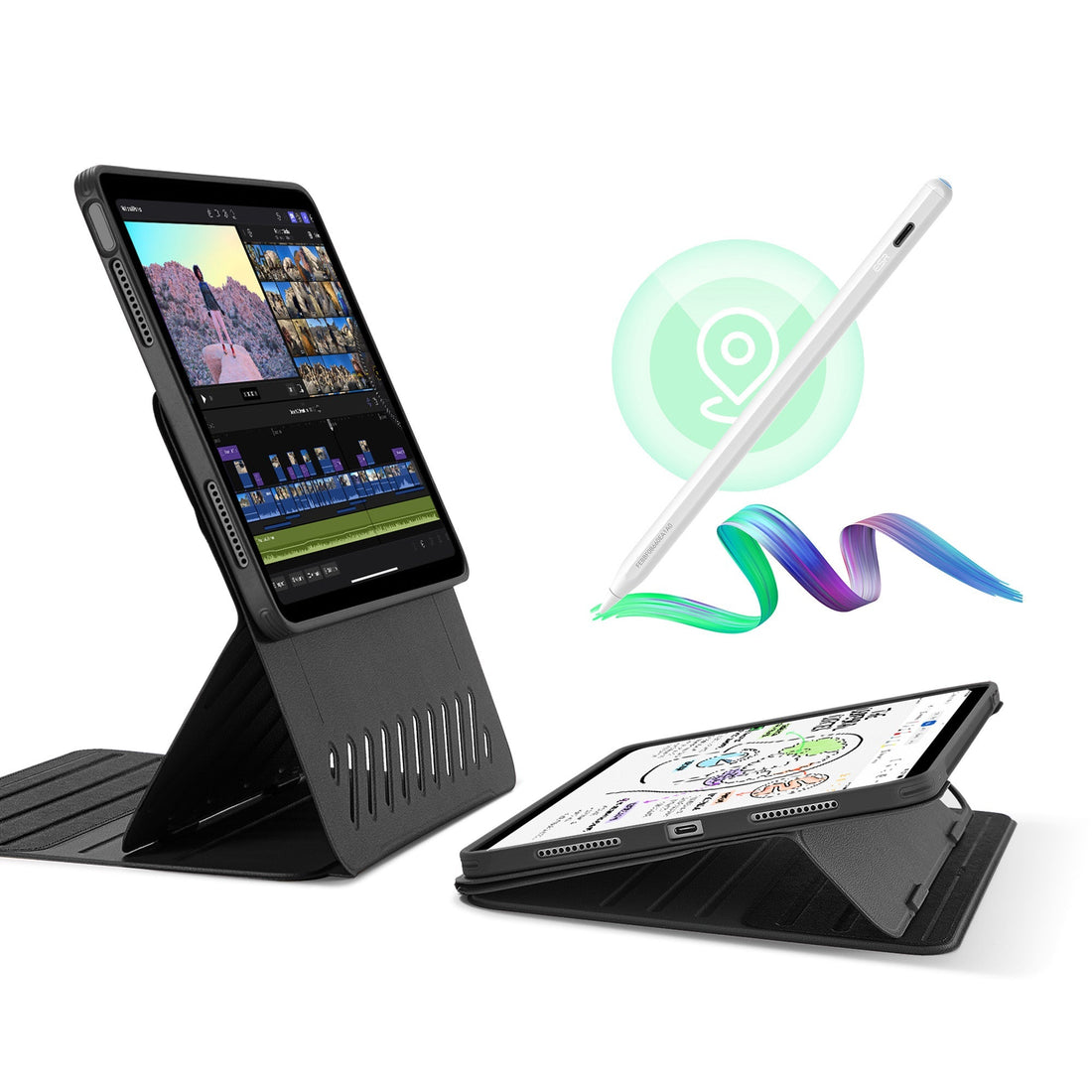 iPad Air 13" (M2) 2024 Bundle Shift Magnetic Case with Geo Digital Pencil  - Black ESR ESR