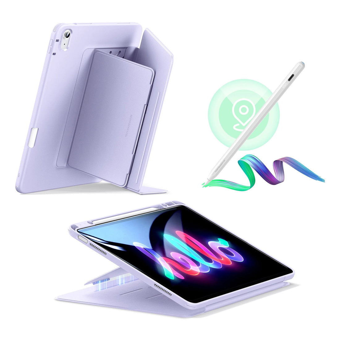iPad Air 13" (M3) 2025 Bundle Flip Magnetic Case with Geo Digital Pencil - Light Purple ESR ESR