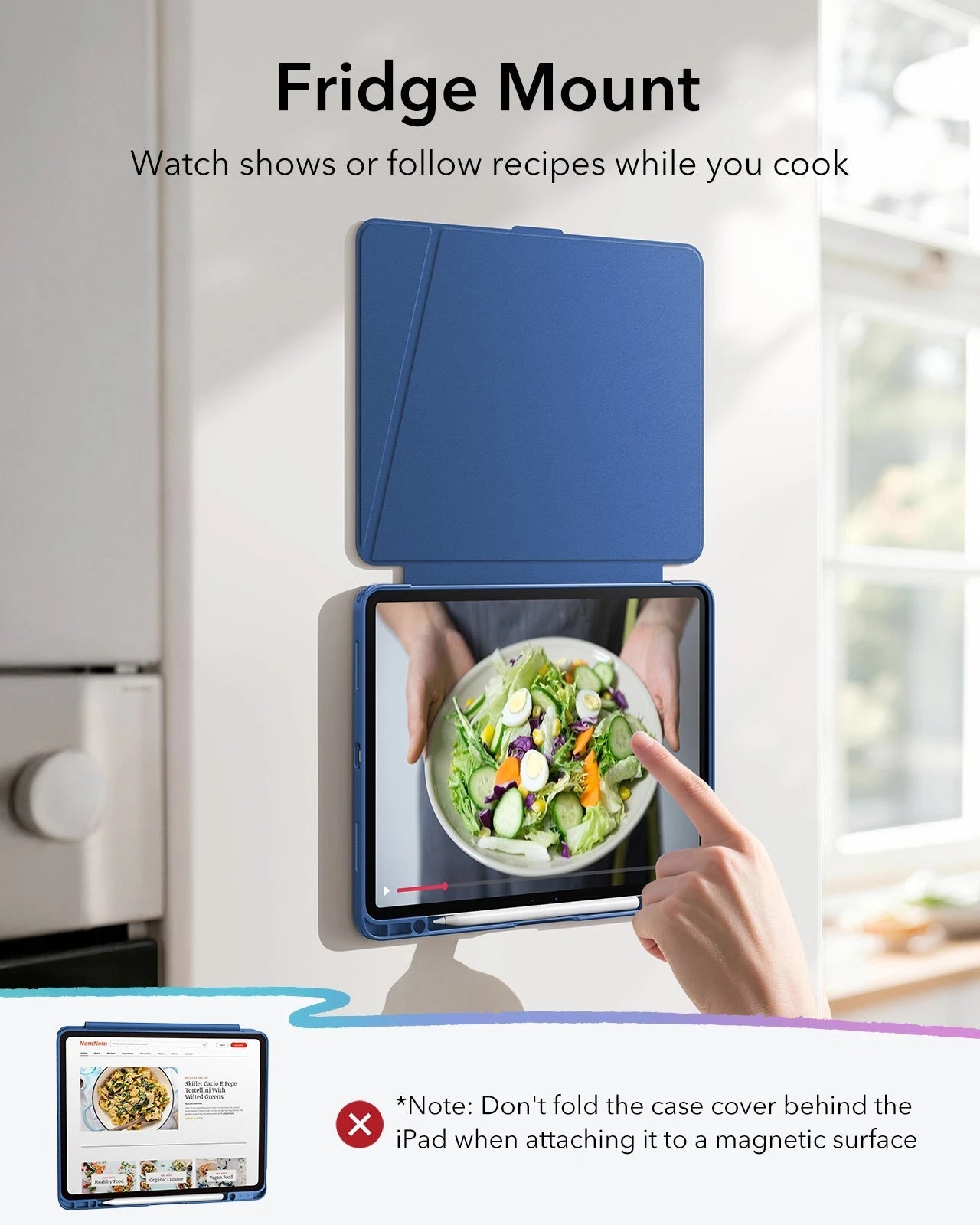 iPad Air 13" (M4) 2026 Bundle Flip Magnetic Case with Pencil Holder & Armorite® Paper-Feel Protection - Navy Blue ESR ESR