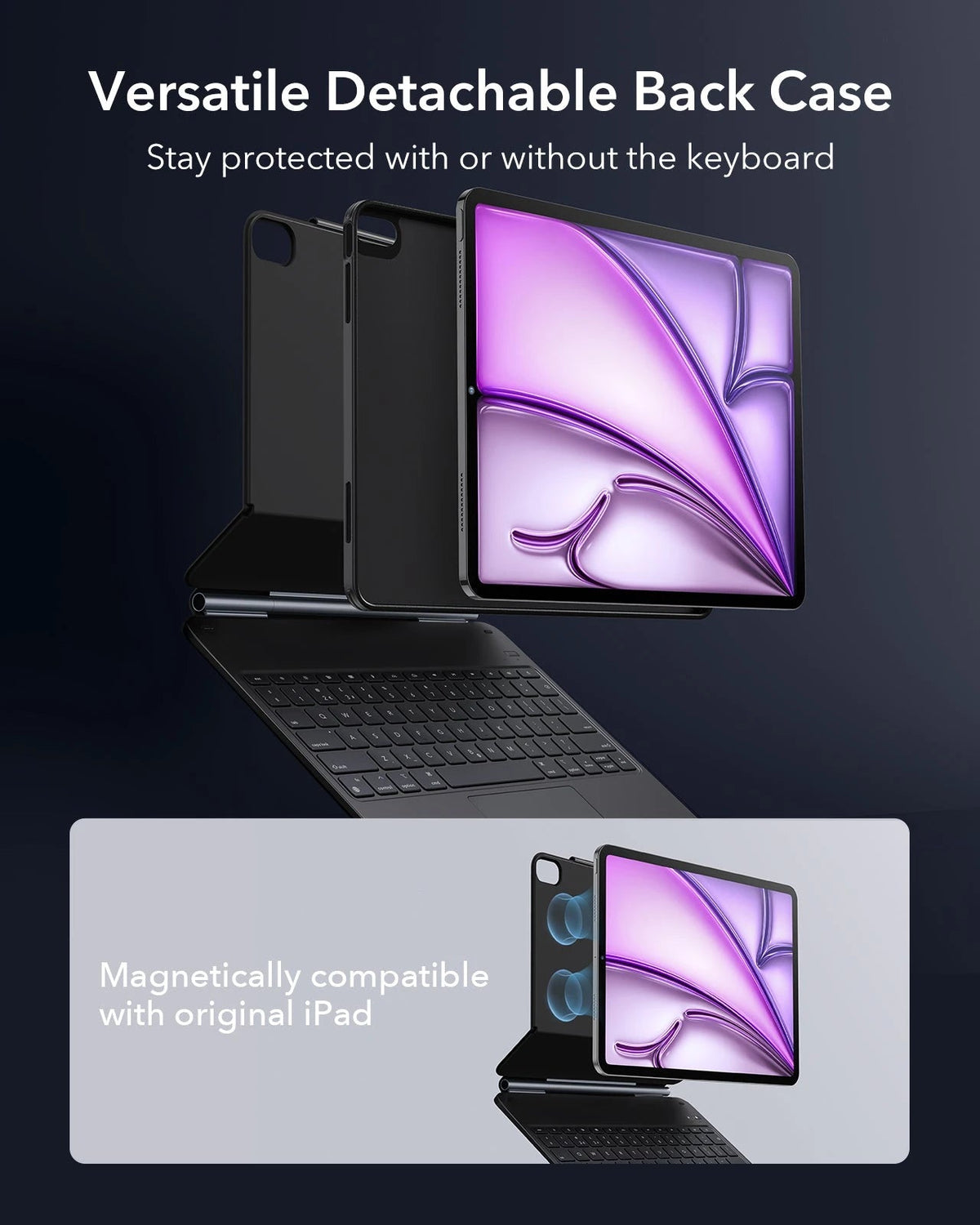 iPad Air 13" (M4) 2026 Bundle Rebound Magnetic Keyboard Case 360 & Digital Pencil-UK Layout-Black ESR ESR