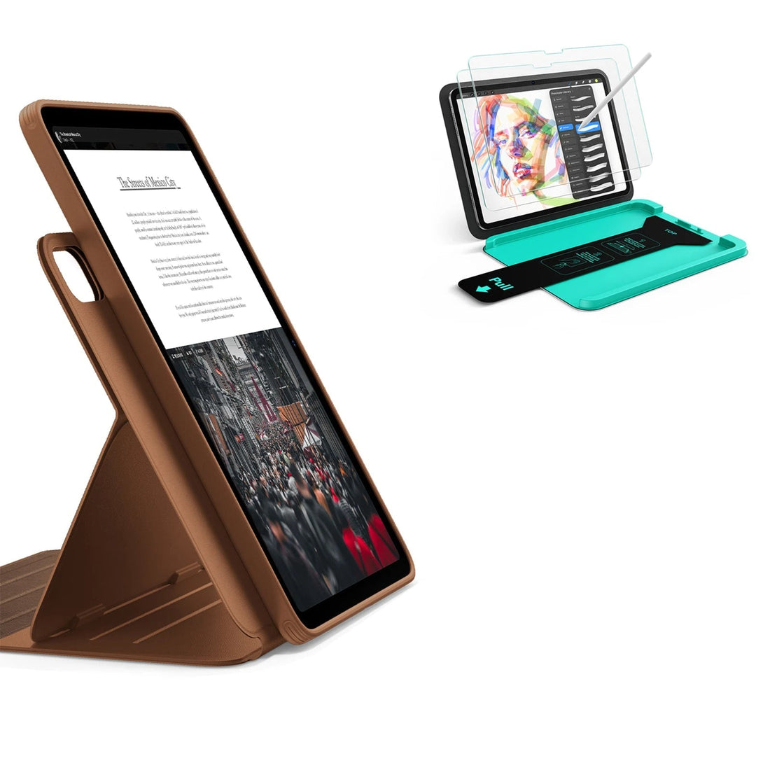 iPad Air 13" (M4) 2026 Bundle Shift Magnetic Case & Armorite® Paper-Feel Protection - Brown ESR ESR