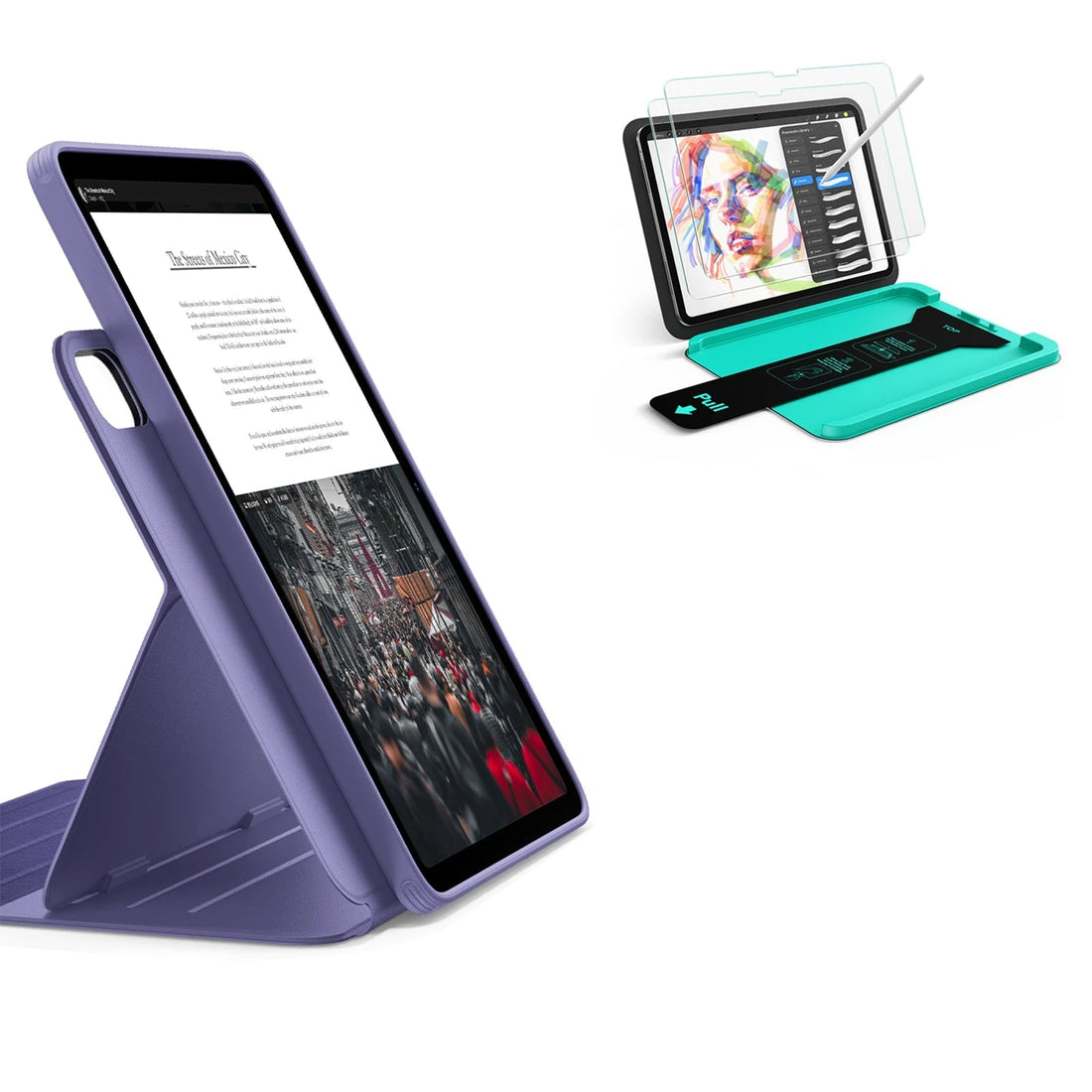 iPad Air 13" (M4) 2026 Bundle Shift Magnetic Case & Armorite® Paper-Feel Protection - Purple ESR ESR