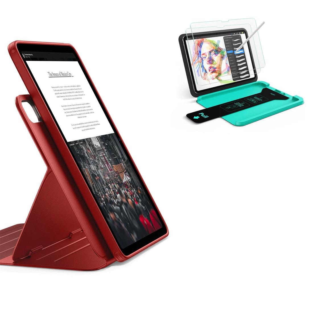 iPad Air 13" (M4) 2026 Bundle Shift Magnetic Case & Armorite® Paper-Feel Protection - Red ESR ESR