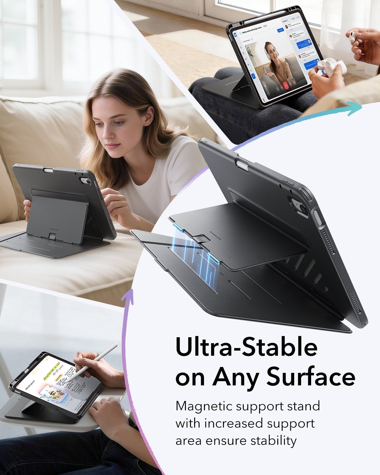 iPad Air 13" (M4) 2026 Flip Magnetic Case with Pencil Holder - Black ESR ESR