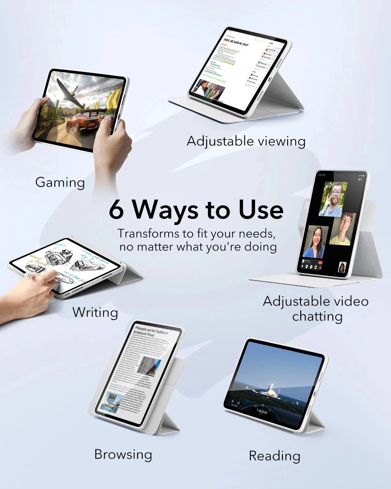 iPad Air 13" (M4) 2026 Rebound Hybrid Case 360 - Brilliant White ESR ESR