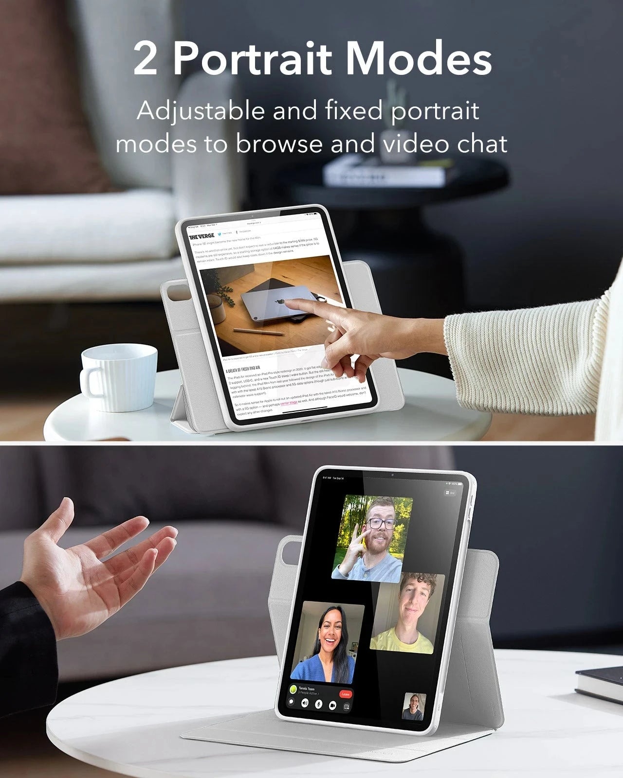 iPad Air 13" (M4) 2026 Rebound Hybrid Case 360 - Brilliant White ESR ESR