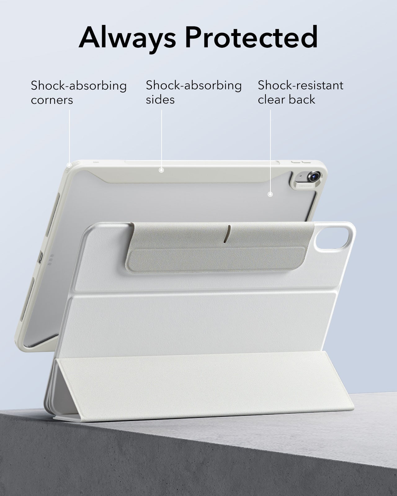 iPad Air 13" (M4) 2026 Rebound Hybrid Case 360 - Brilliant White ESR ESR