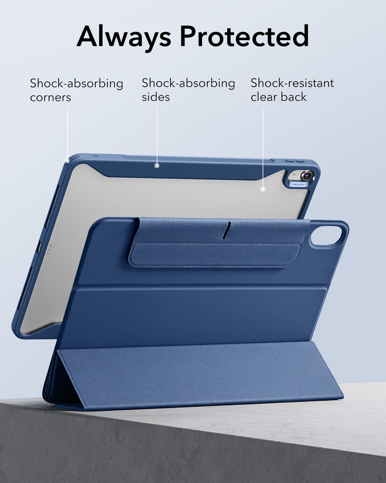 iPad Air 13" (M4) 2026 Rebound Hybrid Case 360 - Navy Blue ESR ESR