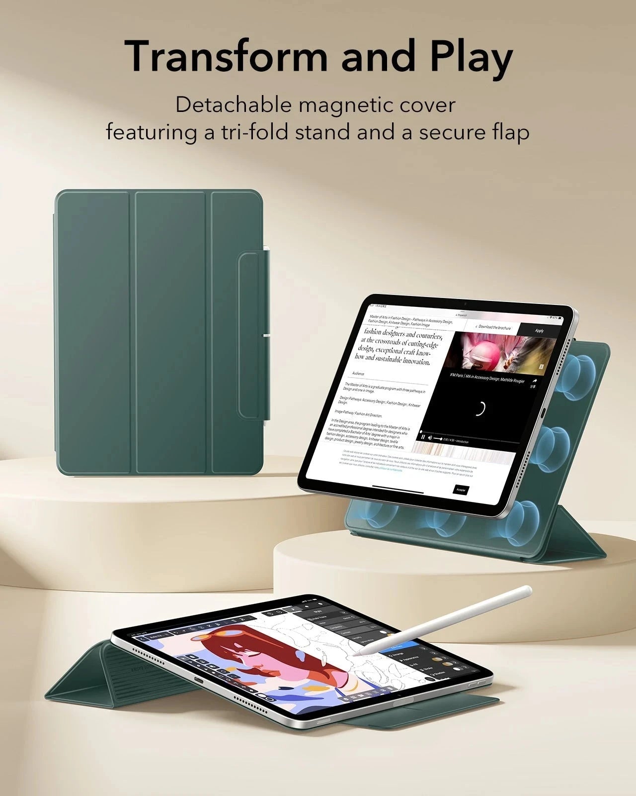iPad Air 13" (M4) 2026 Rebound Magnetic Case - Green ESR ESR