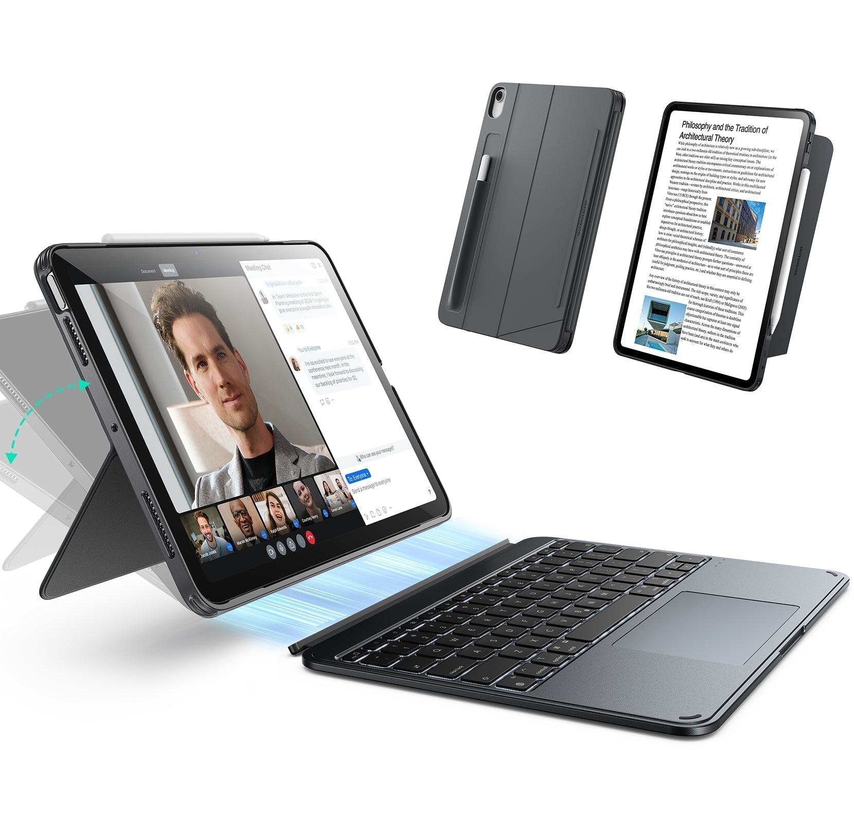 iPad Air 13" (M4) 2026 Shift Keyboard Case (Detachable) -UK Layout-Dark Gray ESR ESR