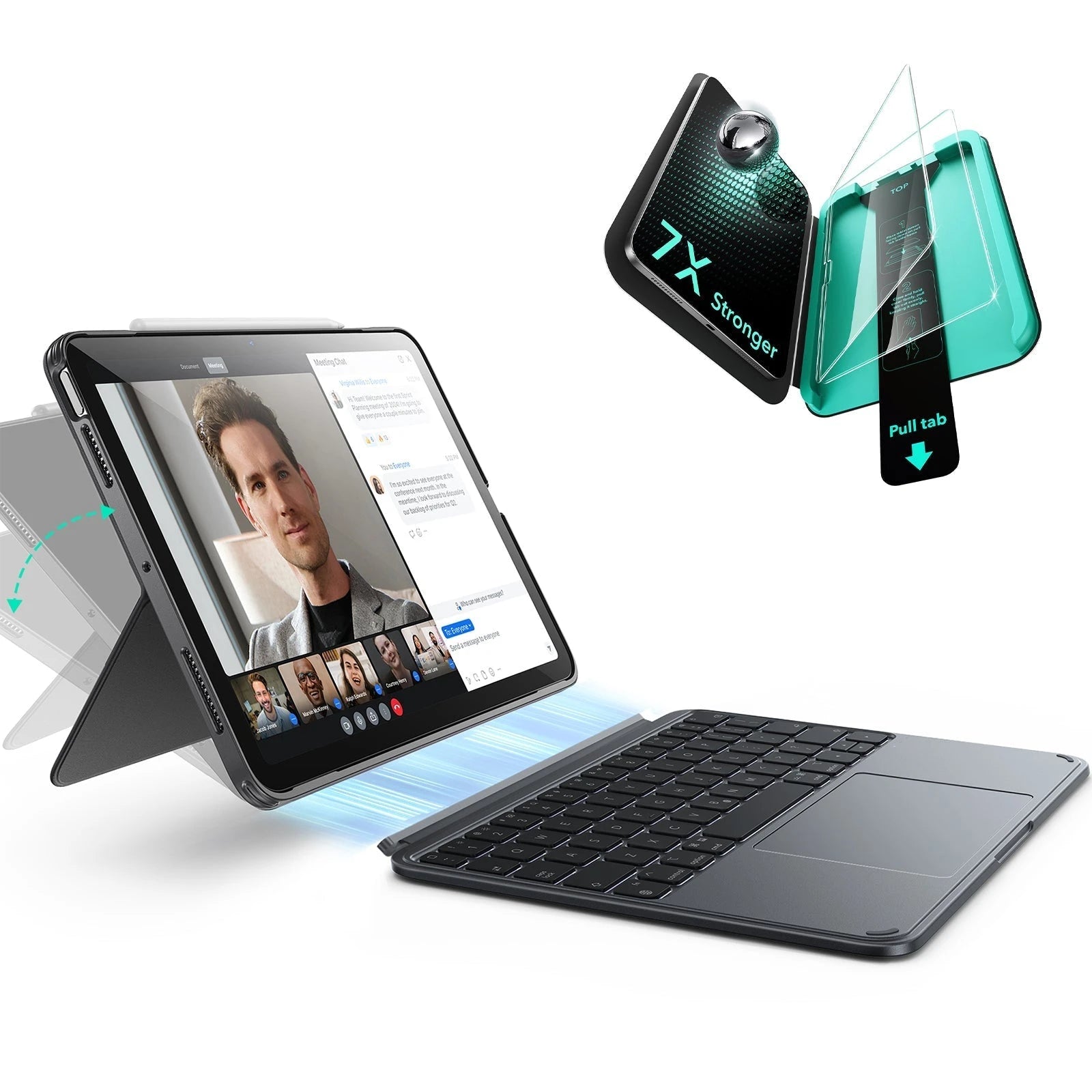 iPad Air 13" (M4) 2026 Bundle Rebound Magnetic Keyboard Case 360 & Screen Protectors