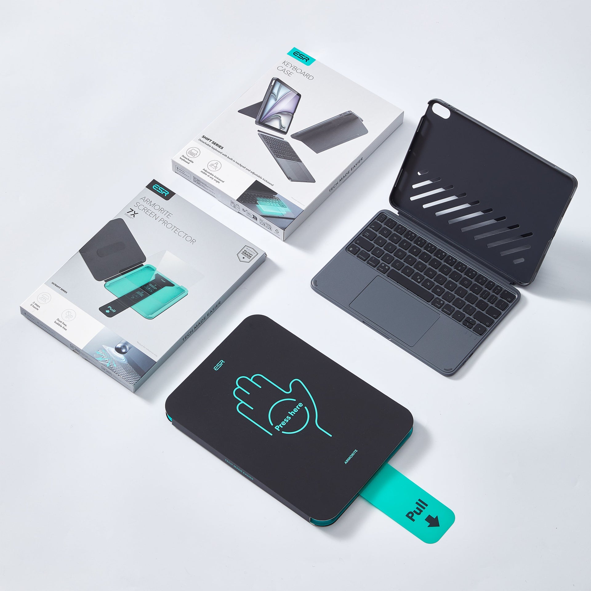 In the Box: 1 keyboard case, 2 Armorite screen protectors