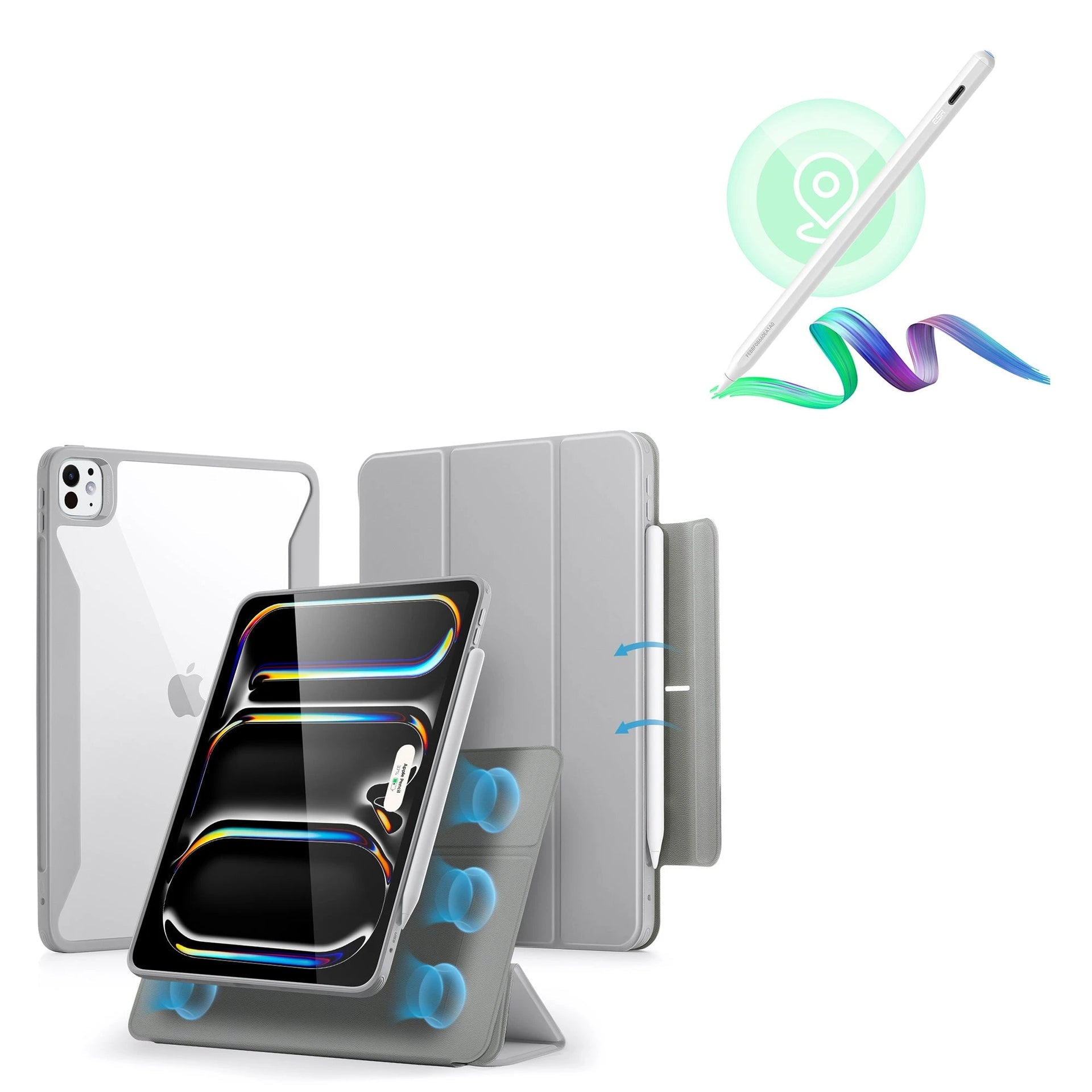 iPad Pro 11ʺ (2024) Rebound Hybrid Case 360 with Digital Pencil Bundle - Grey ESR ESR