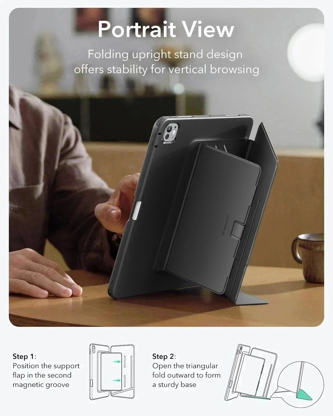 iPad Pro 13" (2024) Flip Magnetic Case with Pencil Holder - Black ESR ESR