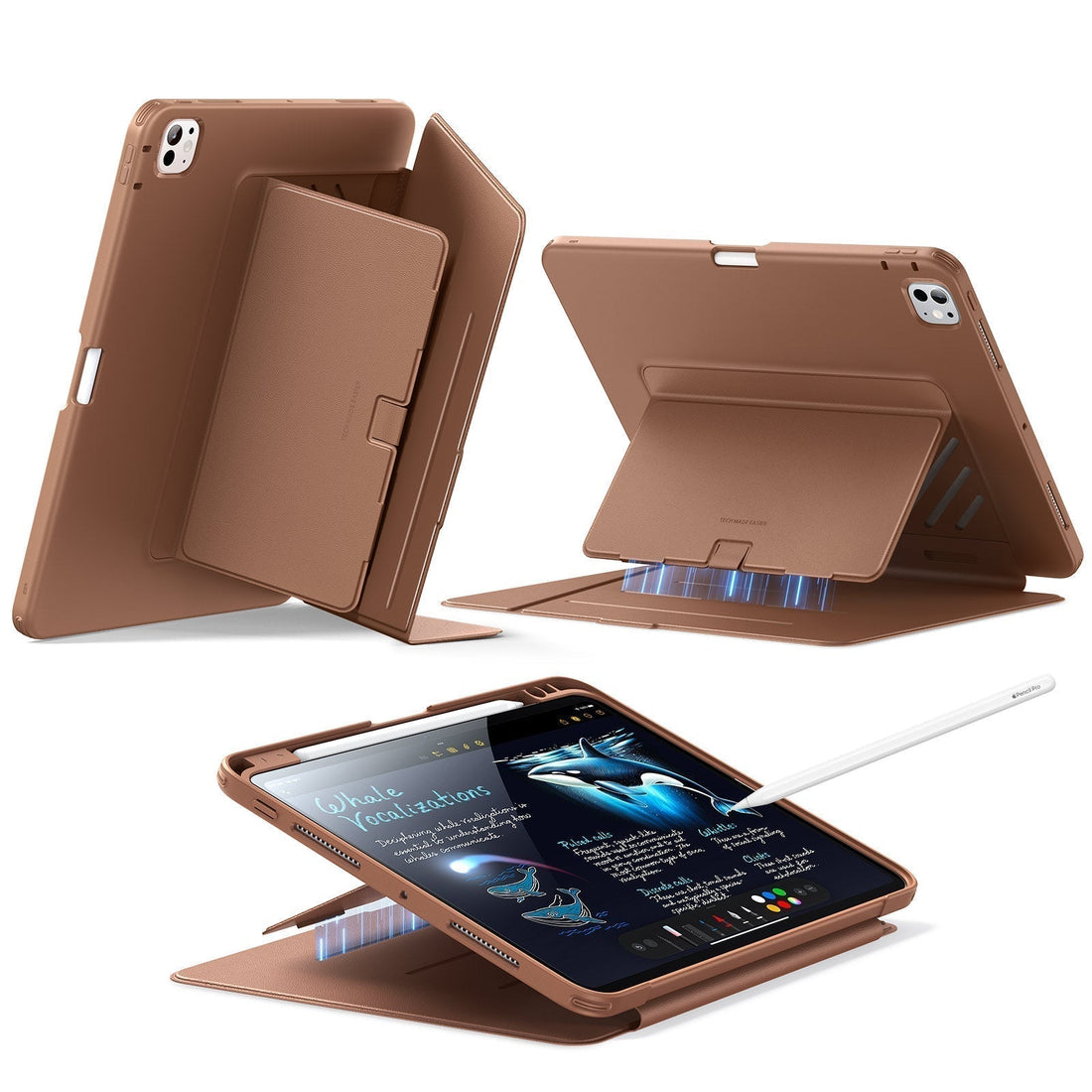 iPad Pro 11" (2024) Flip Magnetic Case with Pencil Holder - Brown ESR ESR
