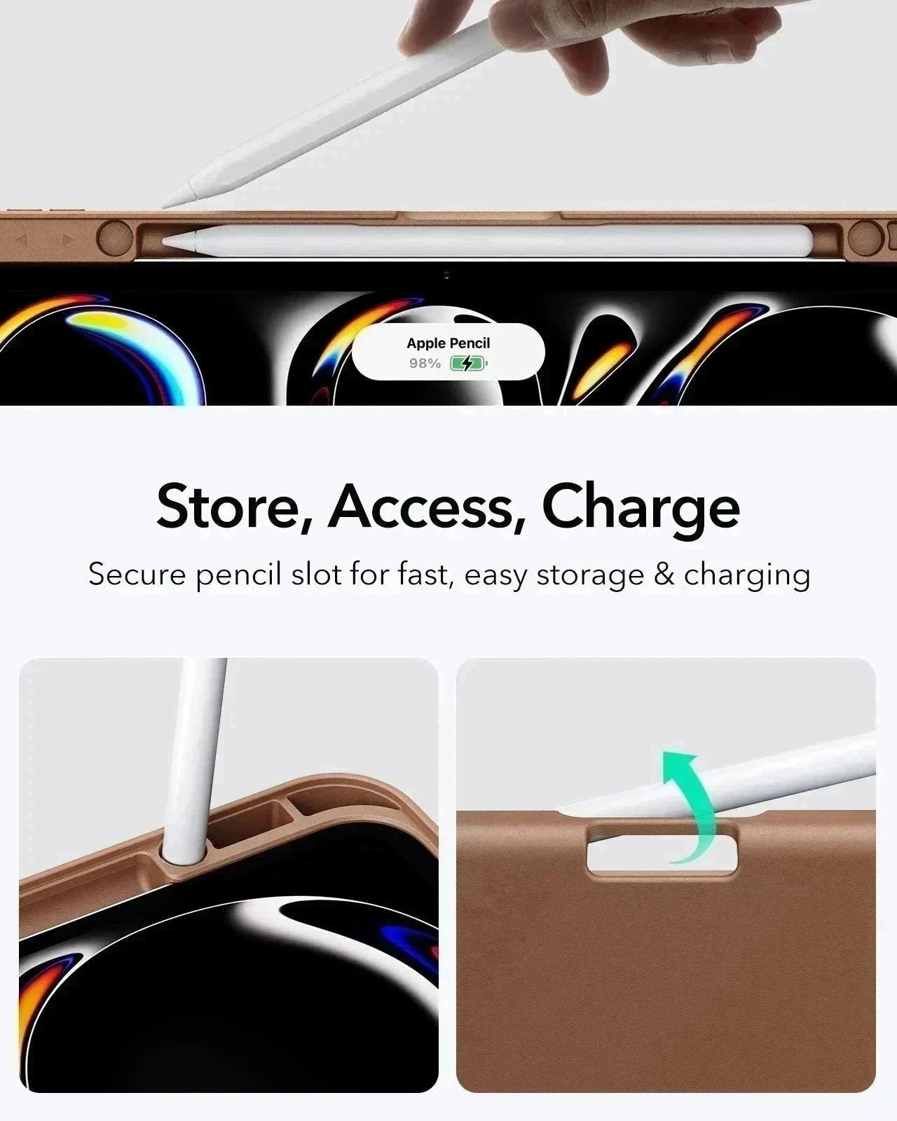 iPad Pro 13" (2024) Flip Magnetic Case with Pencil Holder - Brown ESR ESR