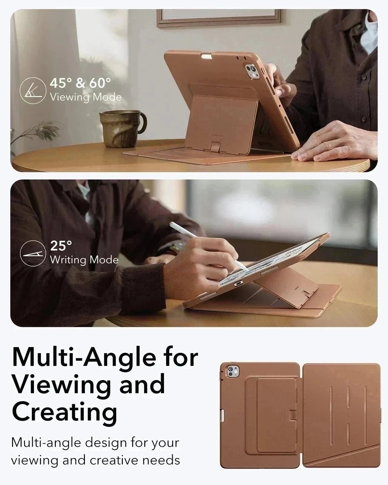 iPad Pro 13" (2024) Flip Magnetic Case with Pencil Holder - Brown ESR ESR