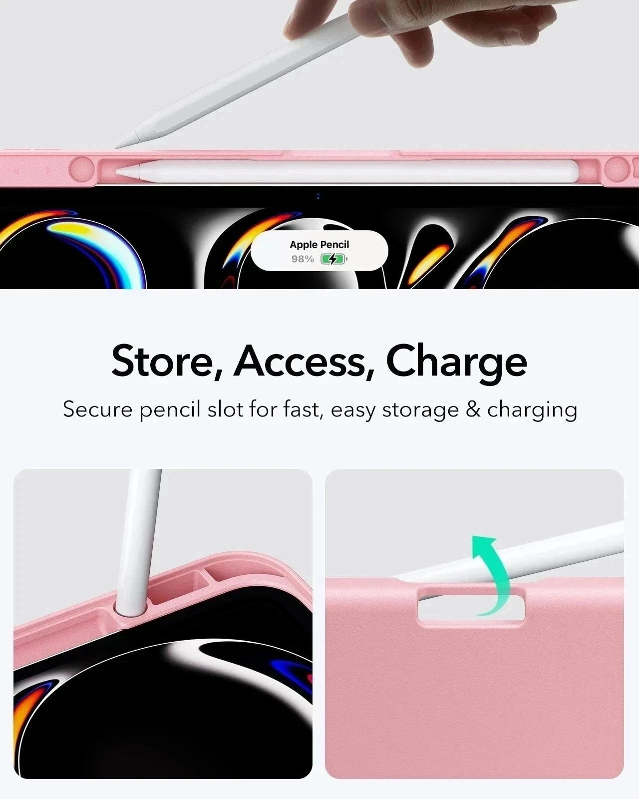 iPad Pro 11" (2024) Flip Magnetic Case with Pencil Holder - Pink ESR ESR
