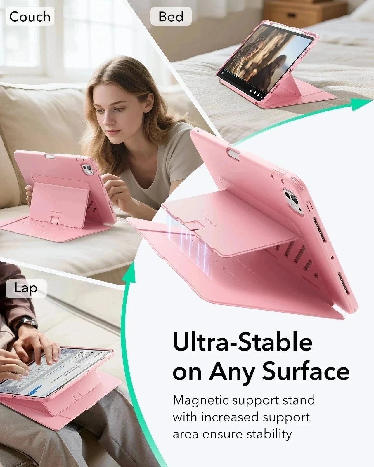 iPad Pro 11" (2024) Flip Magnetic Case with Pencil Holder - Pink ESR ESR