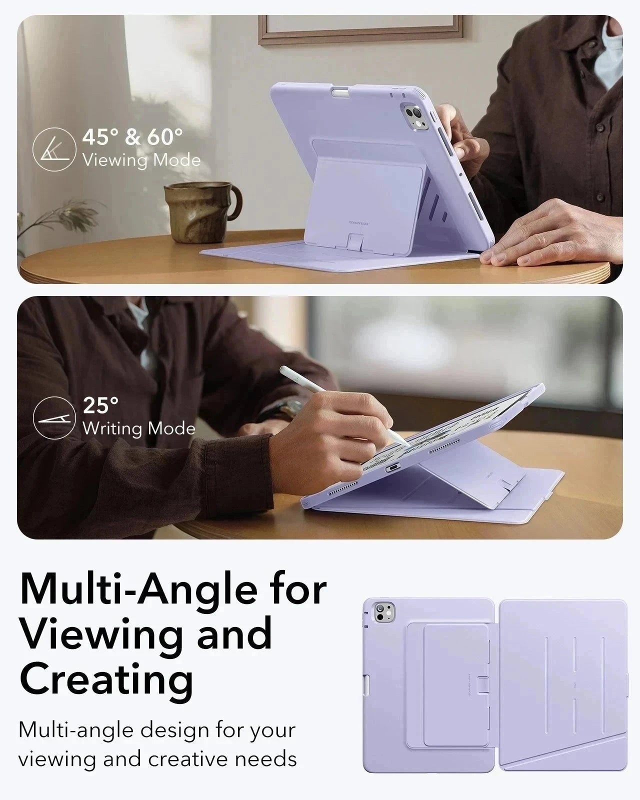 iPad Pro 11" (2024) Flip Magnetic Case with Pencil Holder - Purple ESR ESR