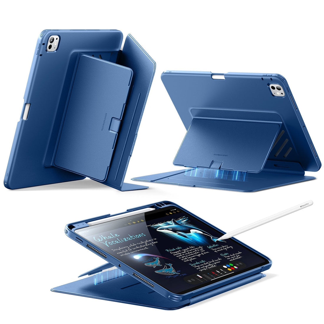 iPad Pro 11" (2024) Flip Magnetic Case with Pencil Holder - Navy Blue ESR ESR