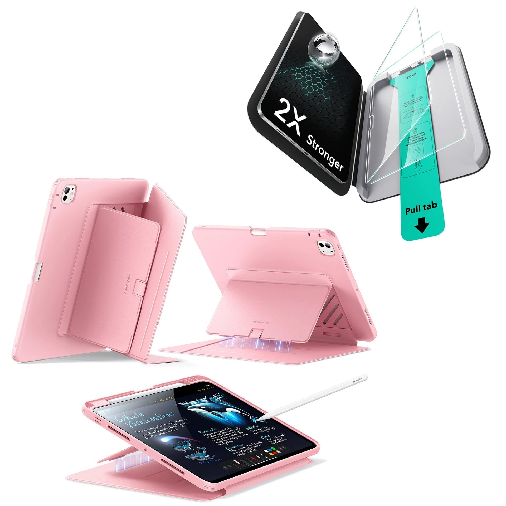 iPad Pro 11ʺ (2025) Flip Magnetic Protection Bundle - Pink ESR ESR