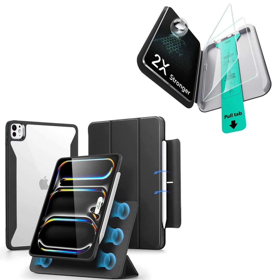 iPad Pro 11ʺ (2025) Rebound Case and Screen Protector Bundle - Black ESR ESR