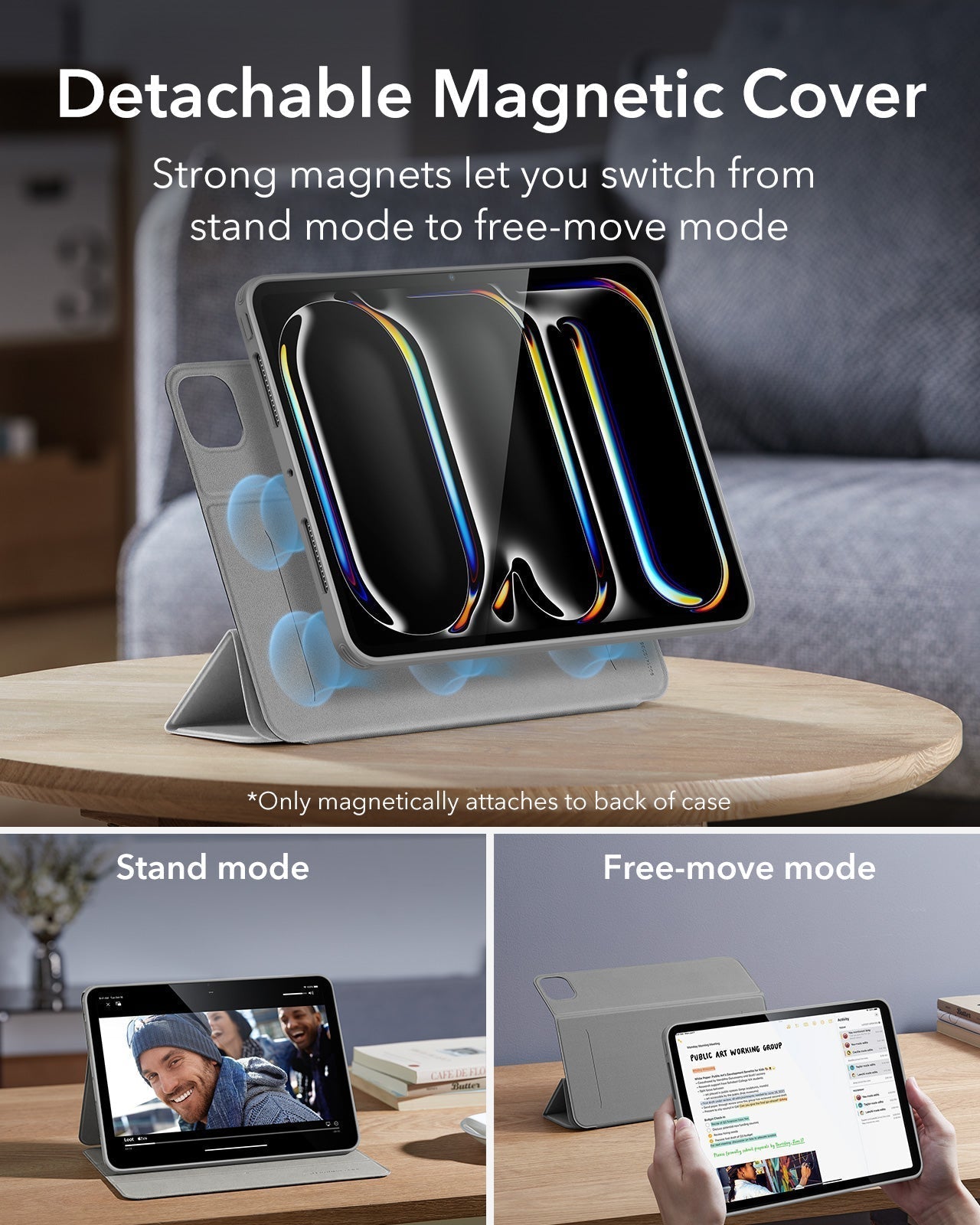 iPad Pro 11ʺ (2025) Rebound Hybrid Case 360 - Grey ESR ESR