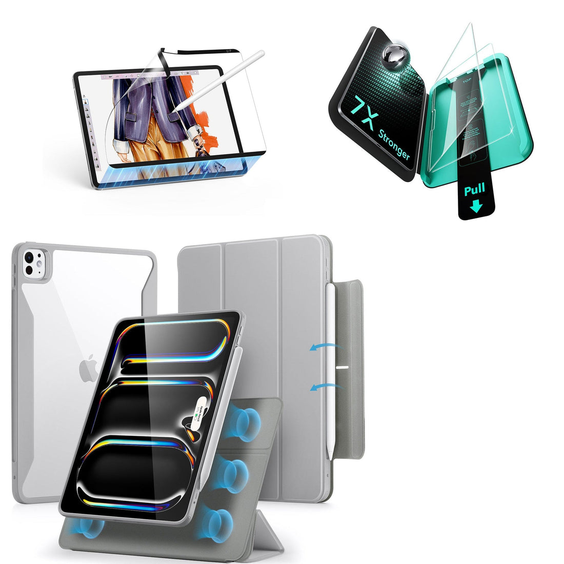 iPad Pro 11ʺ (2025) Rebound Transformation Bundle - Grey ESR ESR