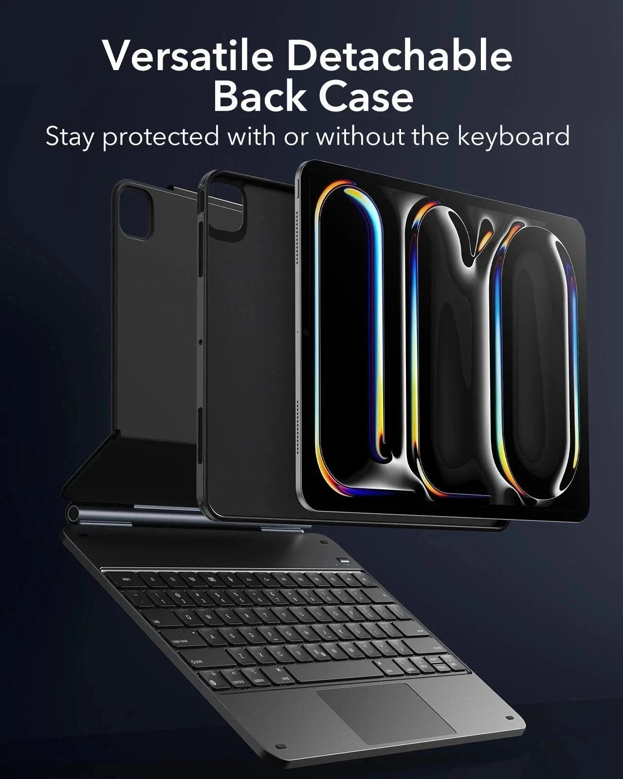 iPad Pro 13ʺ (2025) Bundle Rebound Magnetic Keyboard Case 360, Digital Pencil & Screen Protectors - UK Layout-Black ESR ESR