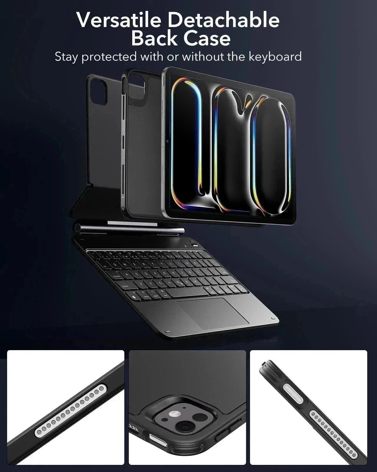 iPad Pro 13ʺ (2025) Bundle Rebound Magnetic Keyboard Case 360, Digital Pencil & Screen Protectors - US Layout-Black ESR ESR