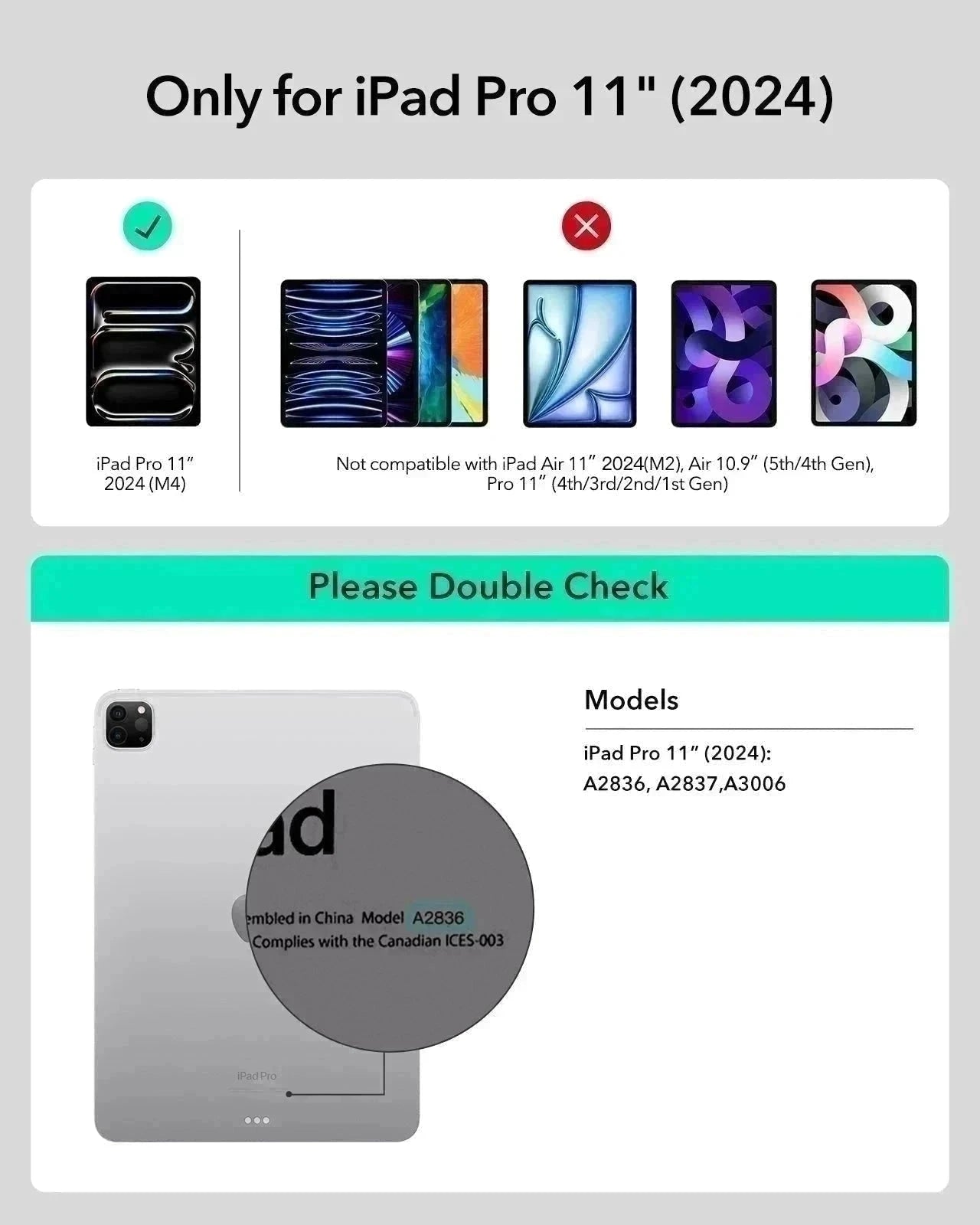 iPad Pro 11" (2024) Rebound Magnetische Tastatur Hülle 360 - DE Layout-Weiß ESR ESR