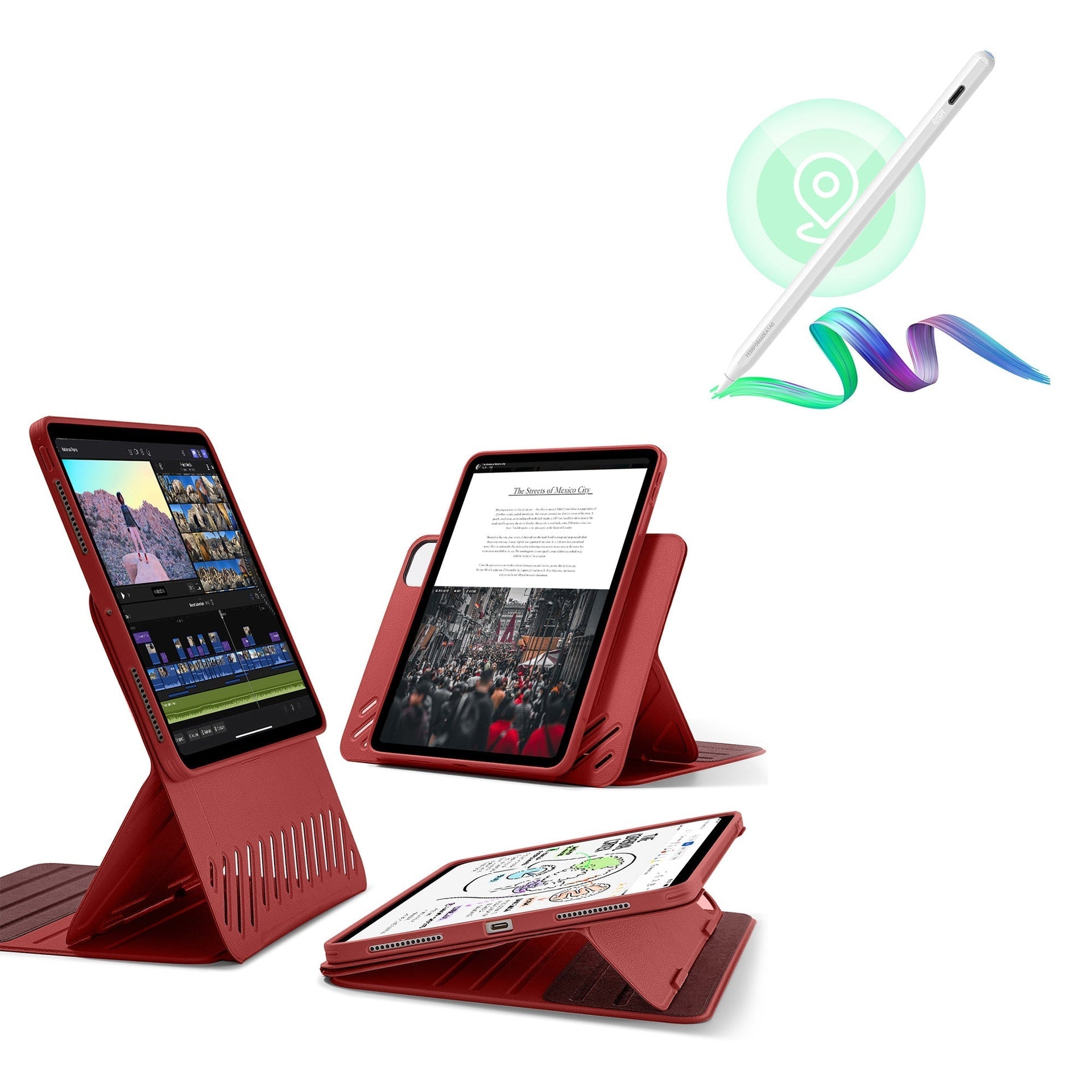 iPad Pro 11″ (2024) Shift Magnetic Case with Pencil Bundle - Red ESR ESR