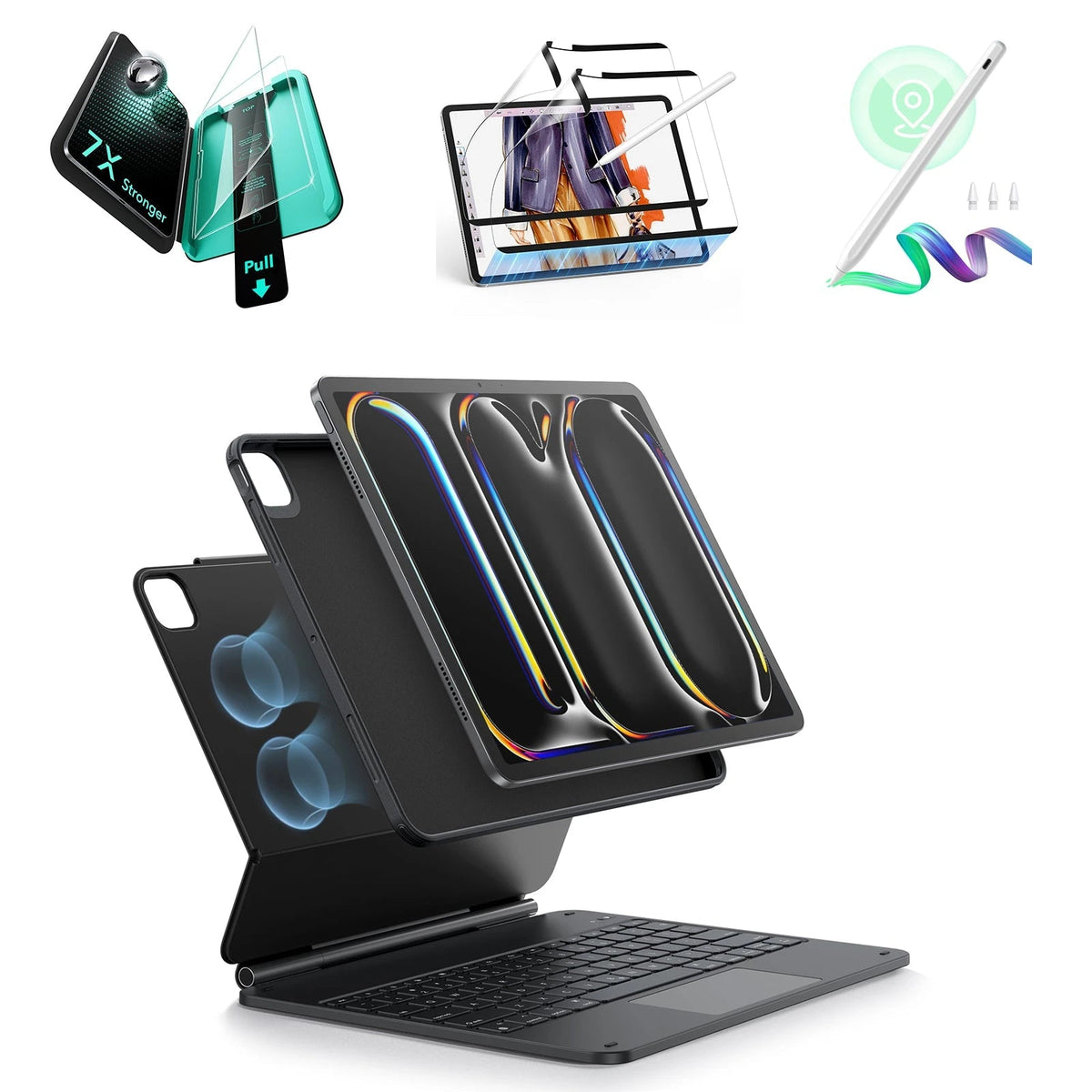 iPad Pro 13ʺ Rebound Magnetic Keyboard Case 360 Transformation Bundle UK Layout