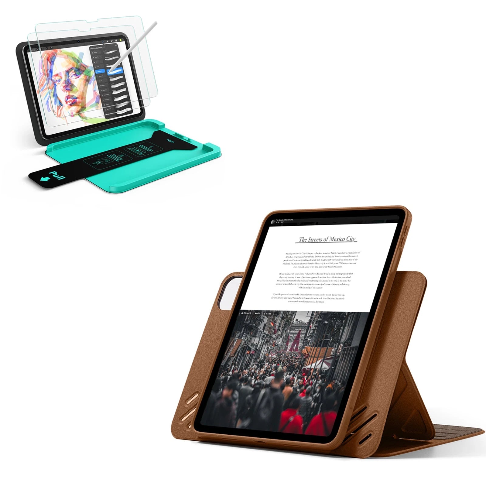 iPad Pro 13" (2025) Bundle Shift Magnetic Case & Armorite® Paper-Feel Protection - Brown ESR ESR