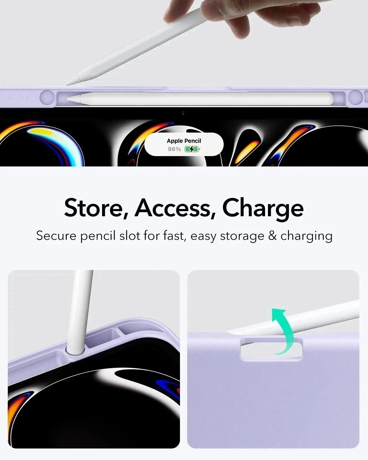 iPad Pro 13" (2024) Flip Magnetic Case with Pencil Holder - Purple ESR ESR