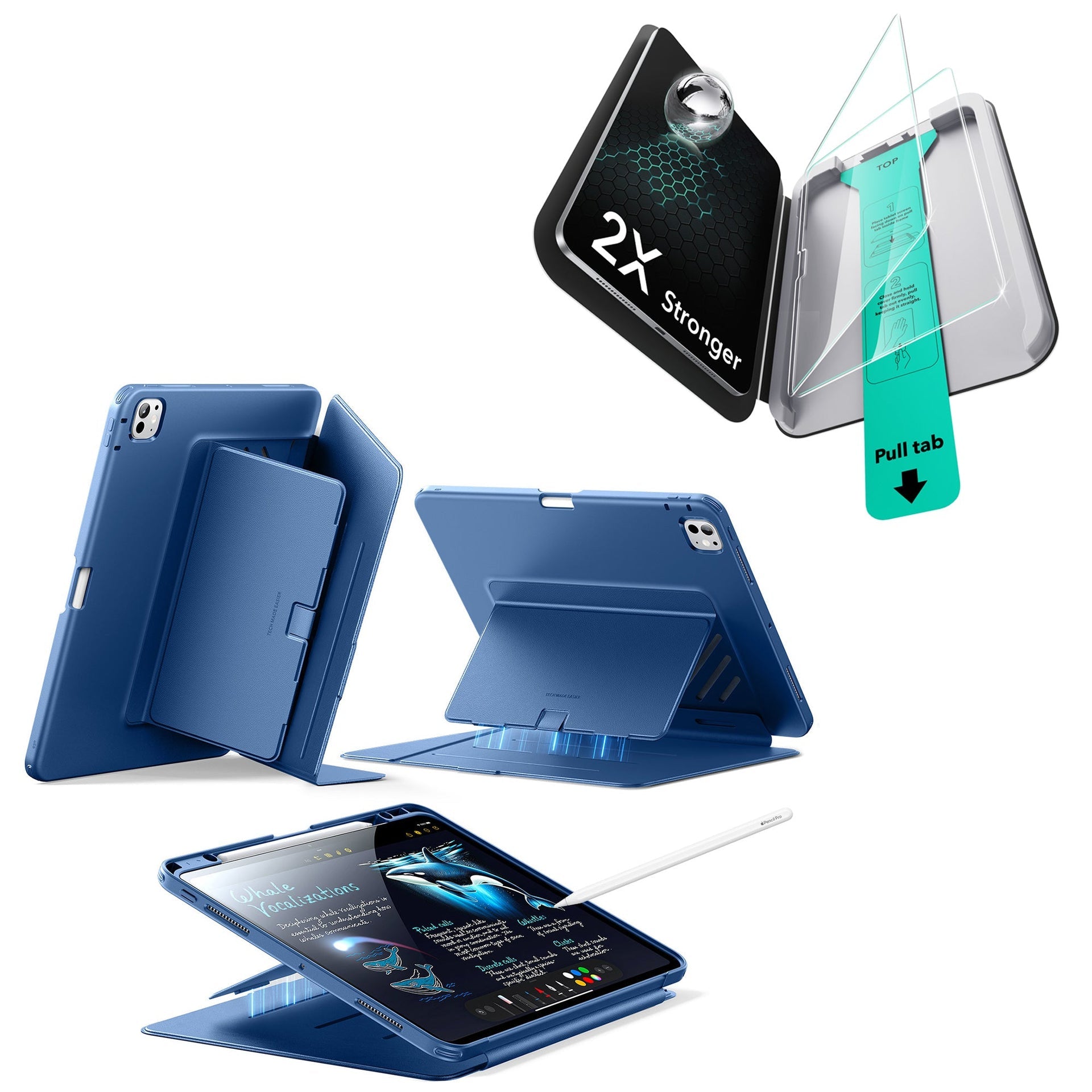 iPad Pro 13ʺ (2025) Flip Magnetic Protection Bundle - Navy Blue ESR ESR