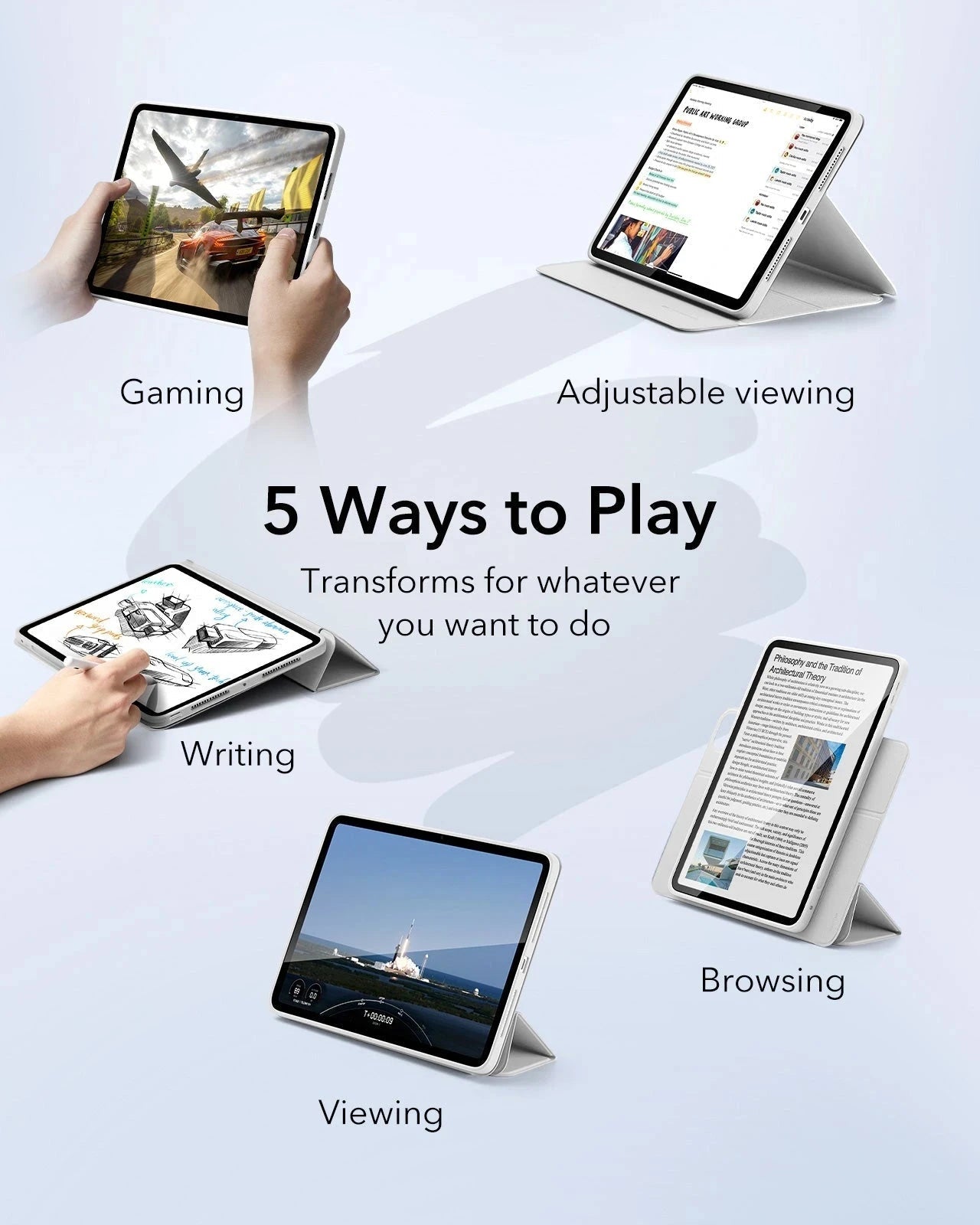 iPad Pro 13ʺ (2025) Rebound Hybrid Case 360 - Brilliant White ESR ESR