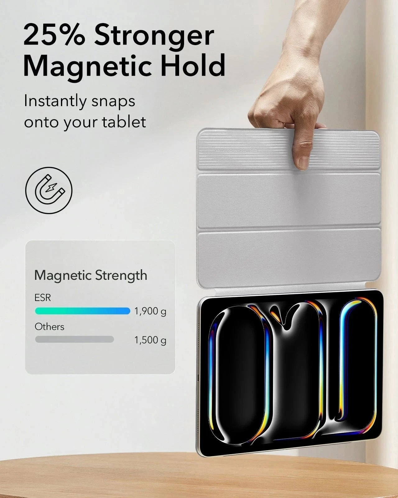 iPad Pro 13" (2025) Rebound Magnetic Case - Brilliant White ESR ESR