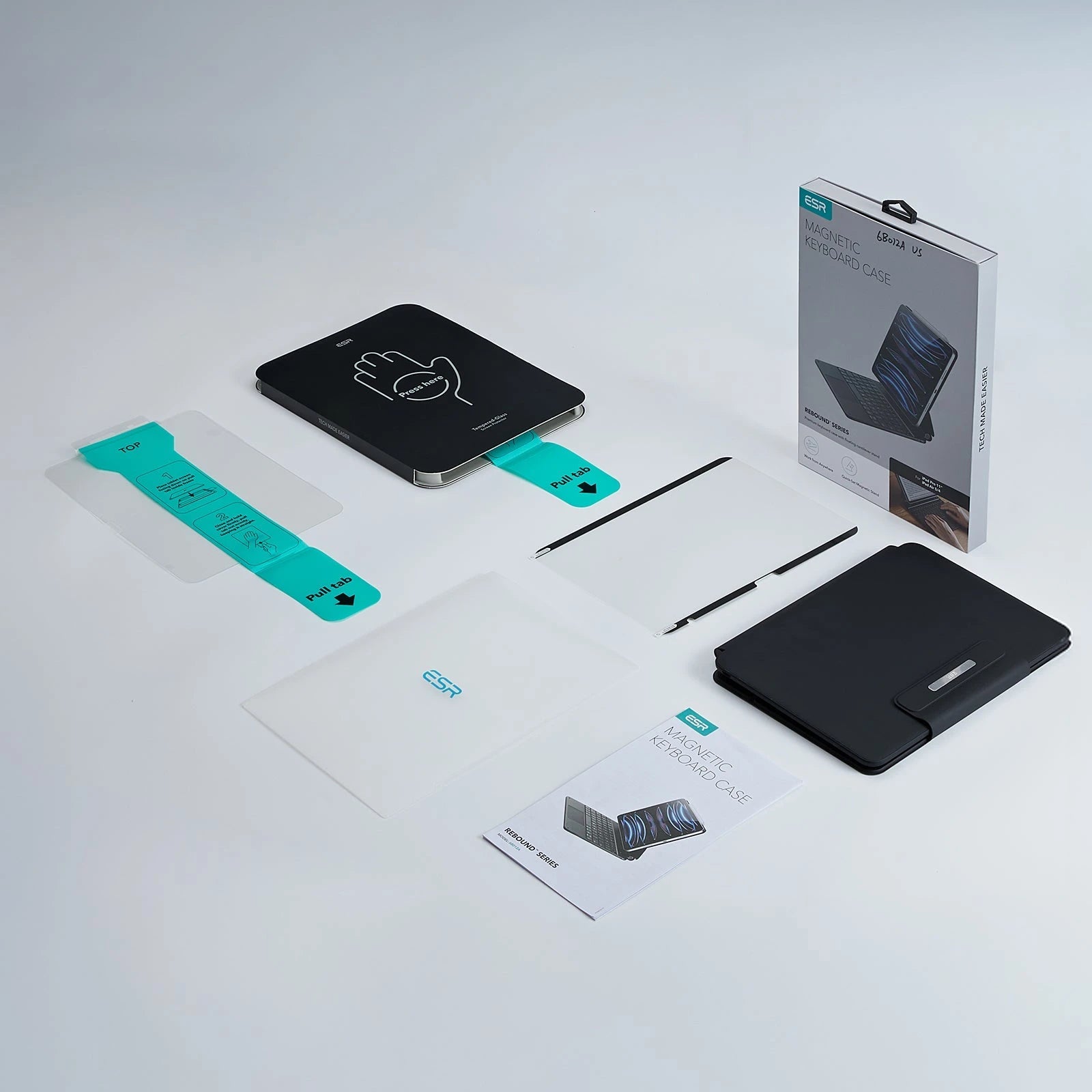 iPad 11" (A16, 2025) Rebound Magnetic Keyboard Case and Paper-Feel Screen Protector Bundle-UK Layout-Black ESR ESR