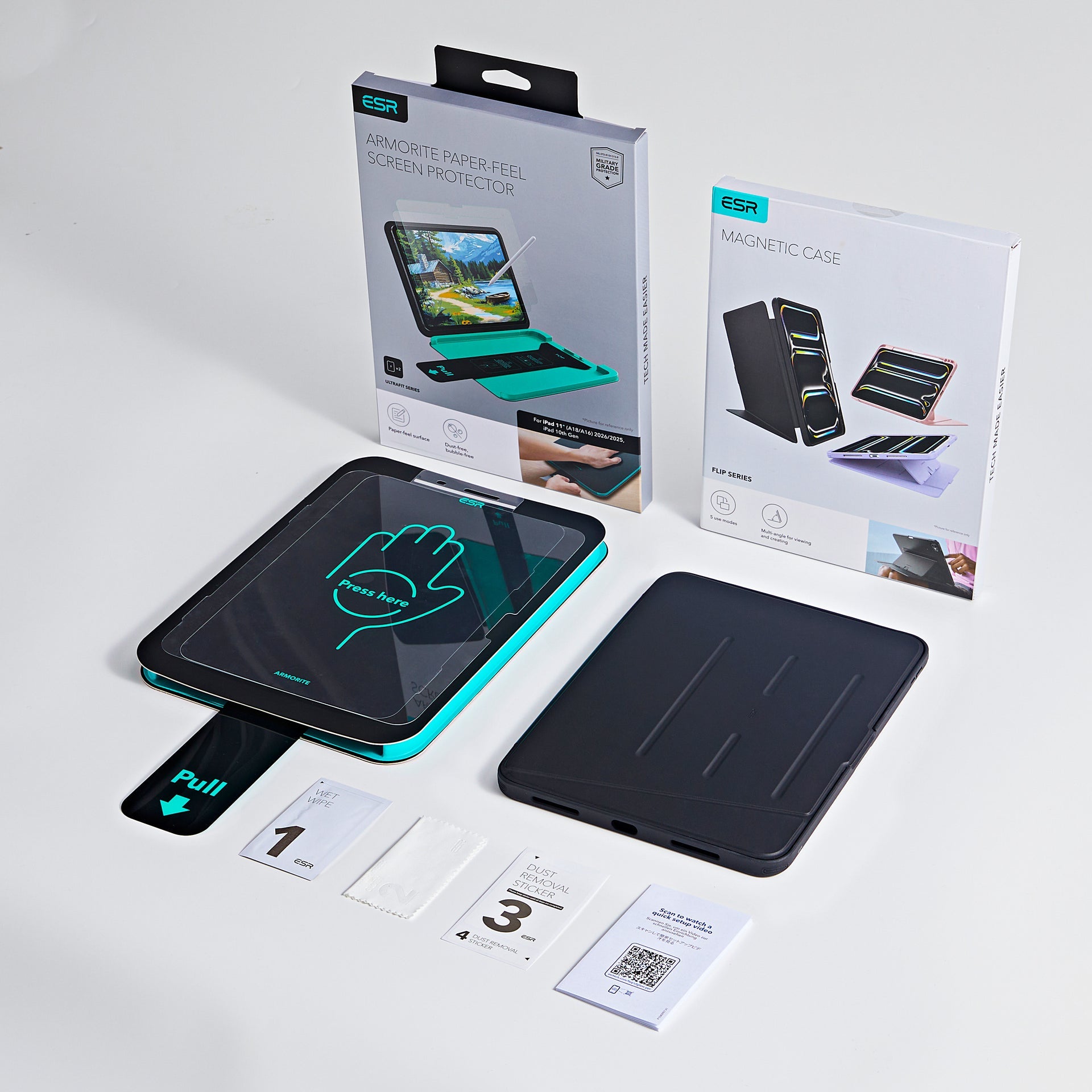 iPad Air 11" (M4) 2026 Bundle Flip Magnetic Case with Pencil Holder & Armorite® Paper-Feel Protection