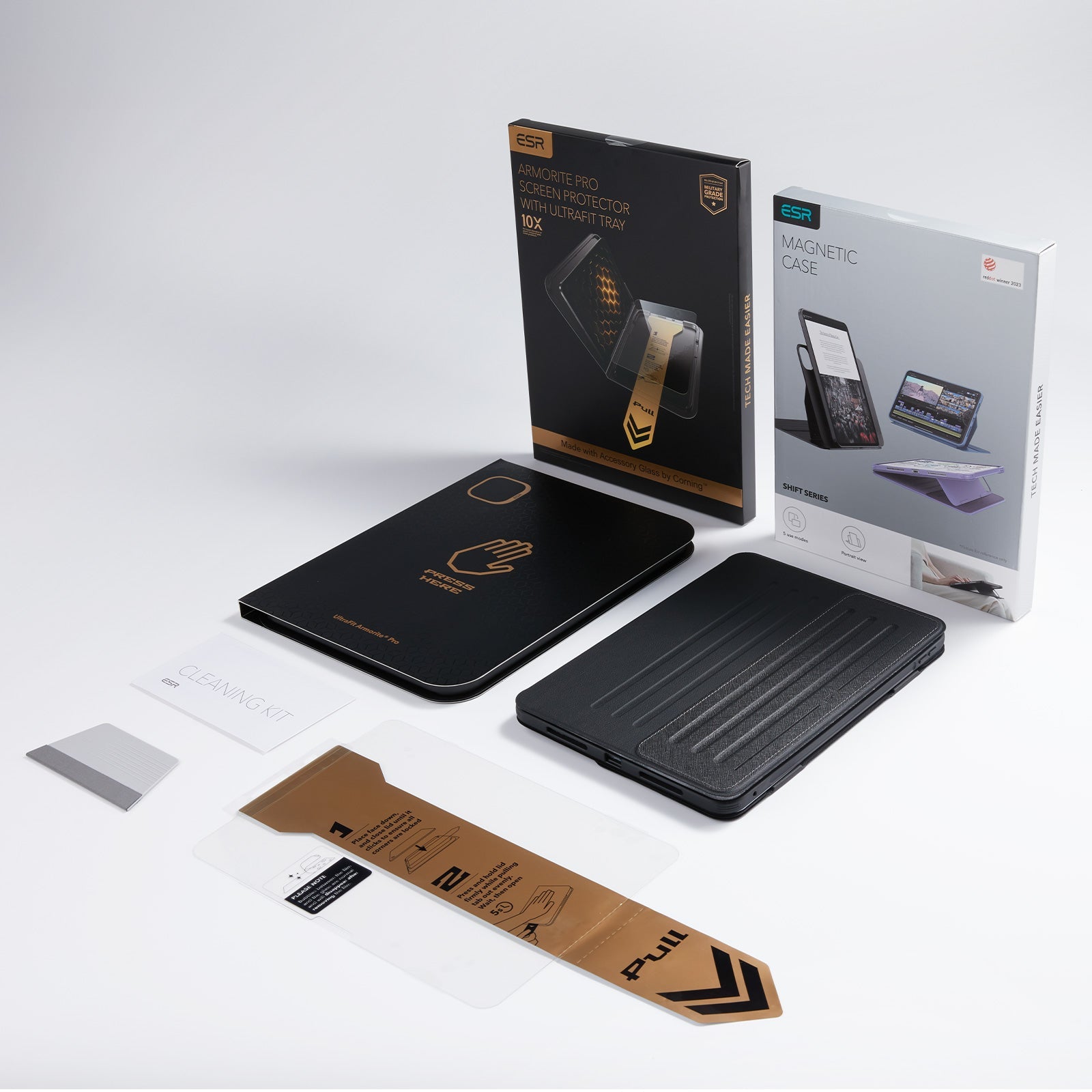iPad Pro 11" (M5) 2025 Bundle Shift Magnetic Case & Armorite Pro Screen Protector With UltraFit Tray