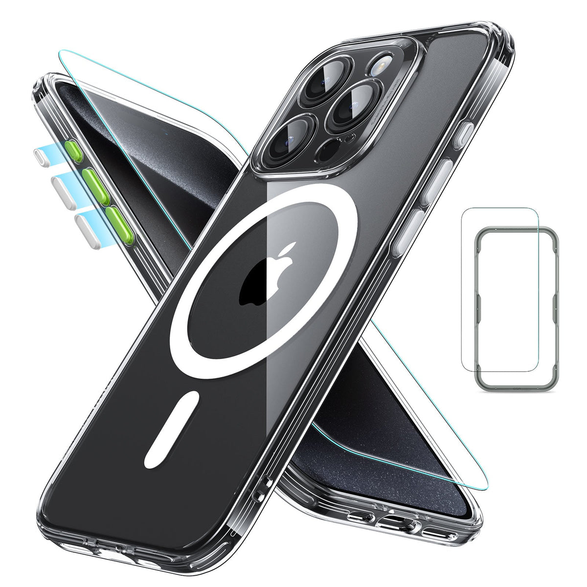iPhone 15 Pro Max Classic Pro Case Set Clear