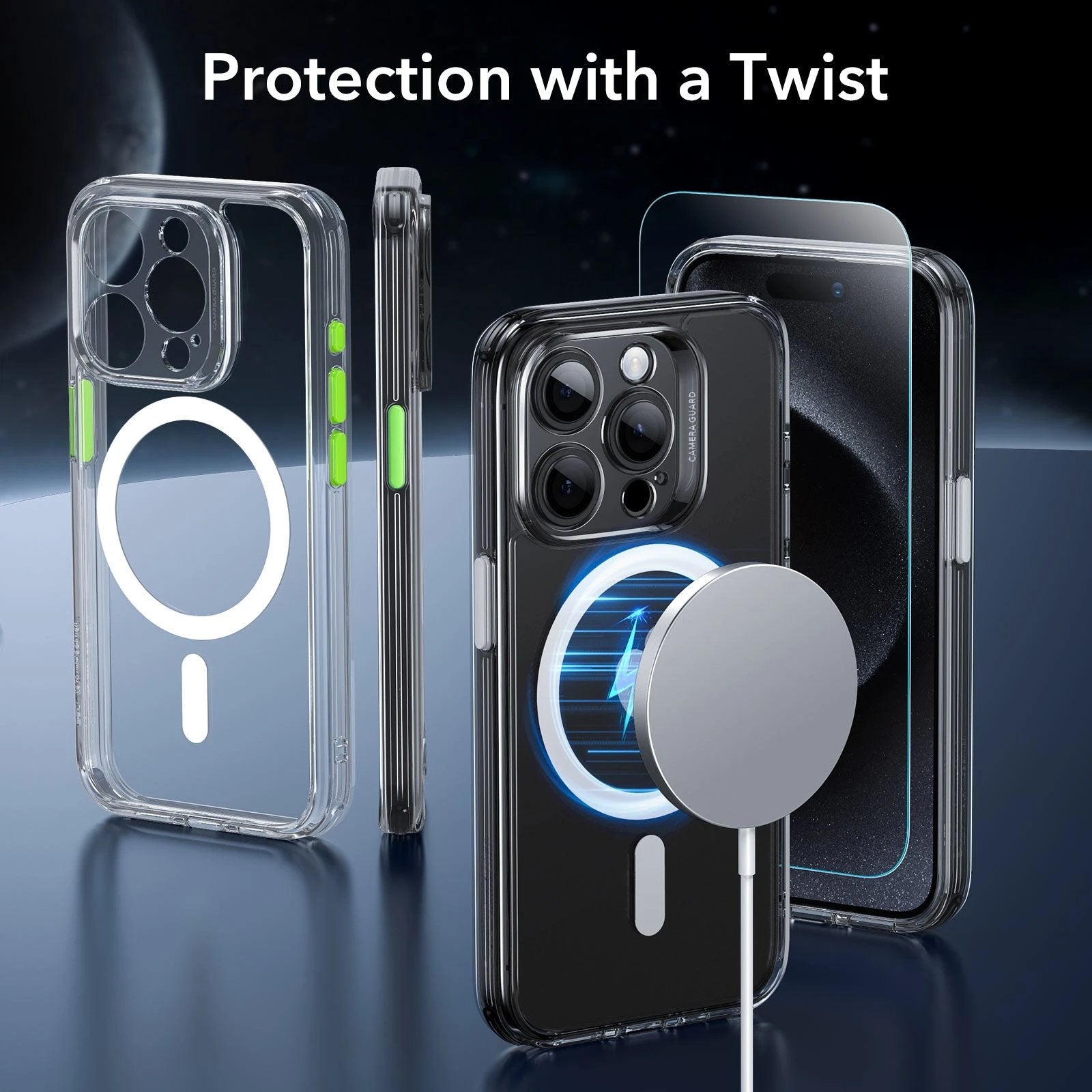 iPhone 15 Pro Max Classic Pro Case (HaloLock) Set - Clear ESR ESR