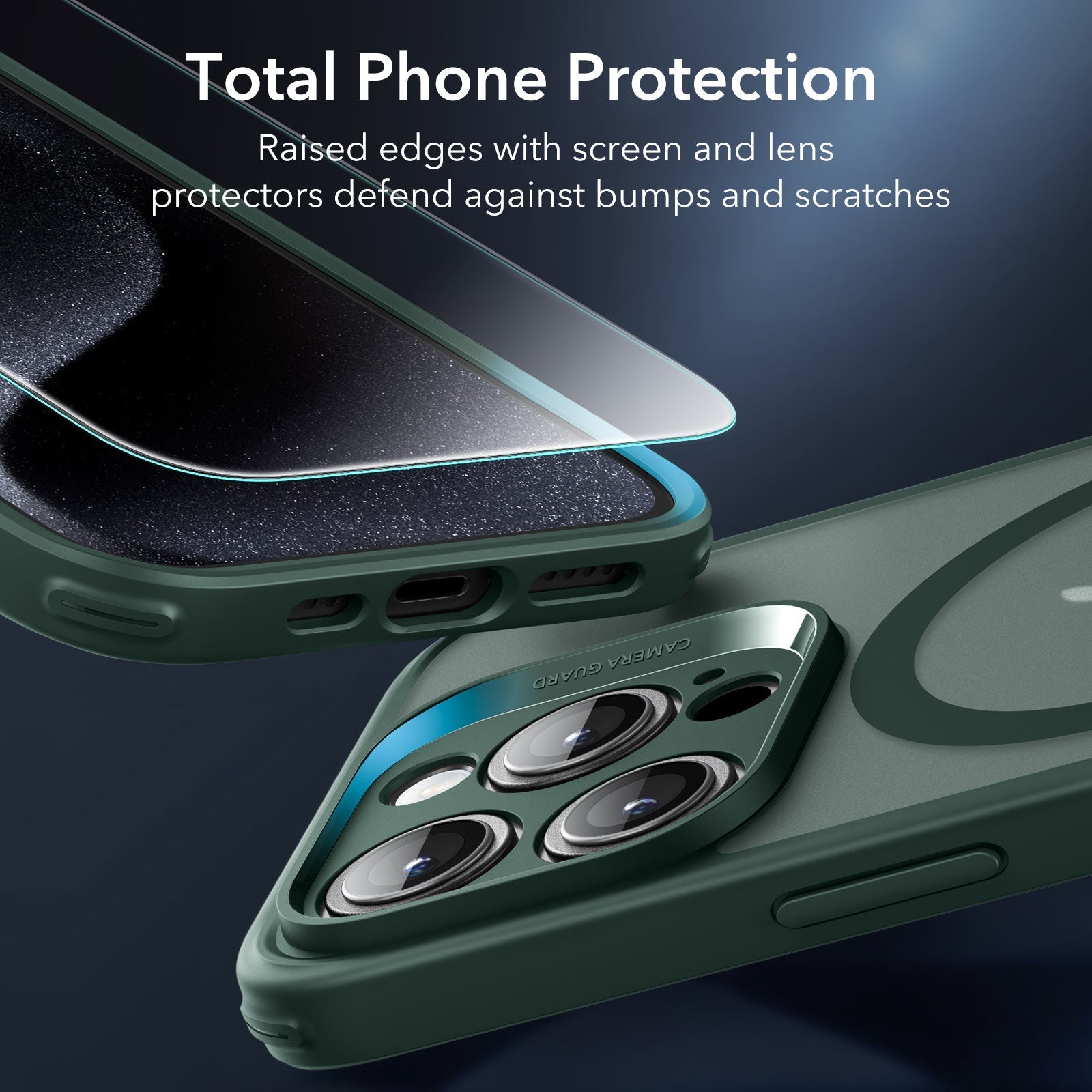 iPhone 15 Pro Max Classic Pro Case (HaloLock) Set - Frosted Dark Green ESR ESR