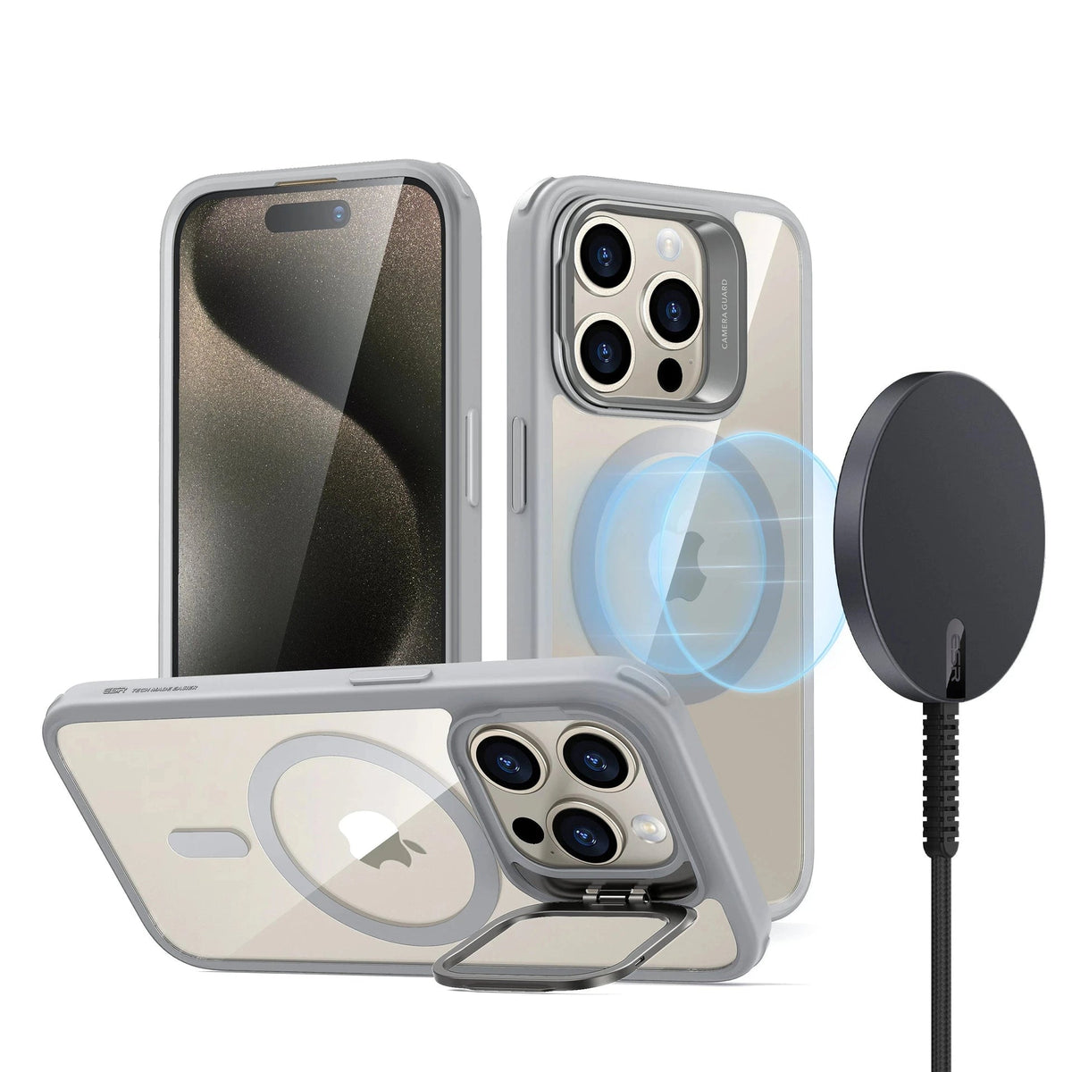 iPhone 15 Pro Max Snap Stand Charging Bundle Clear