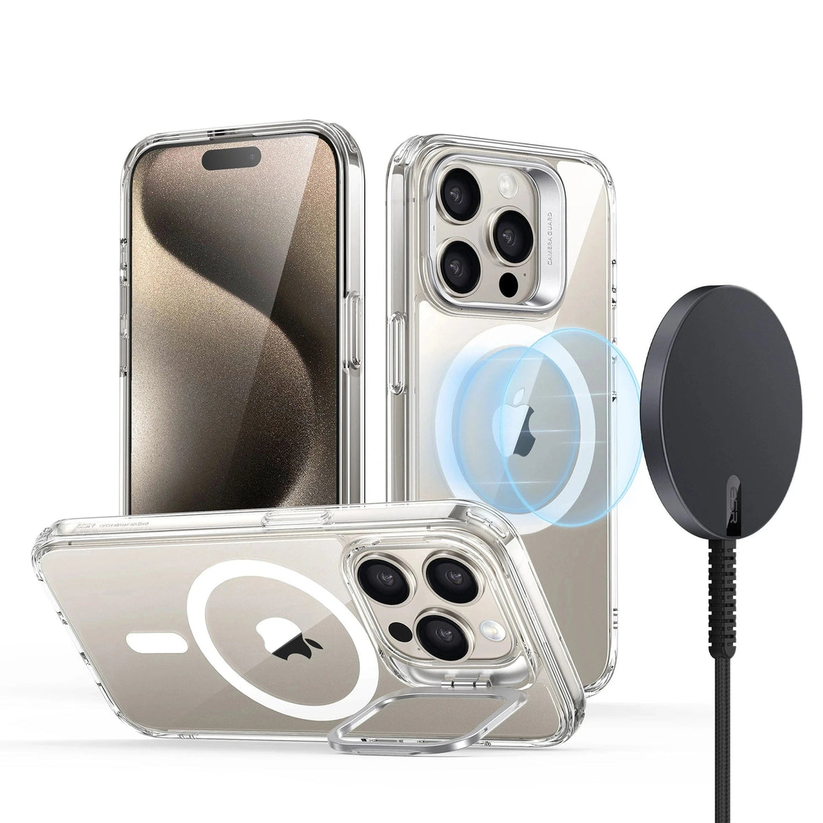 iPhone 15 Pro Max Snap Stand Charging Bundle Clear
