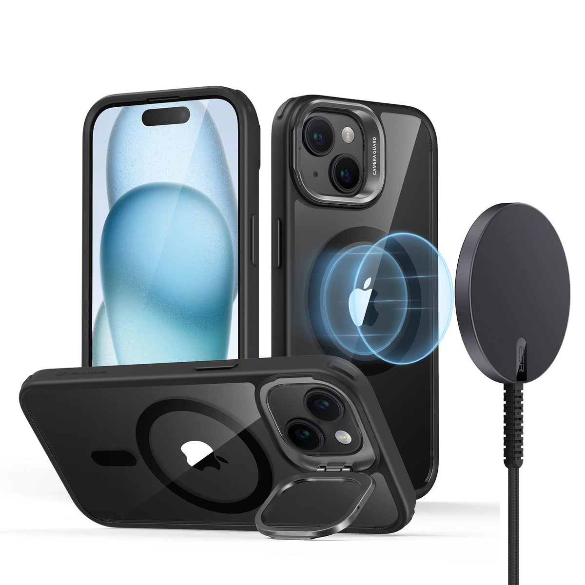 iPhone 15 Plus Snap Stand Charging Bundle Clear