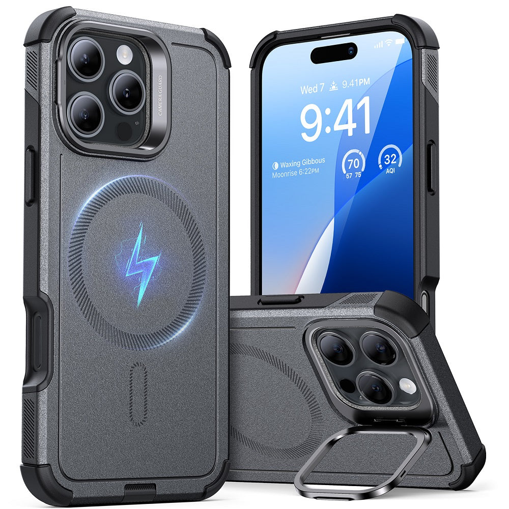iPhone 16 Pro Cyber Tough Case Stash Stand