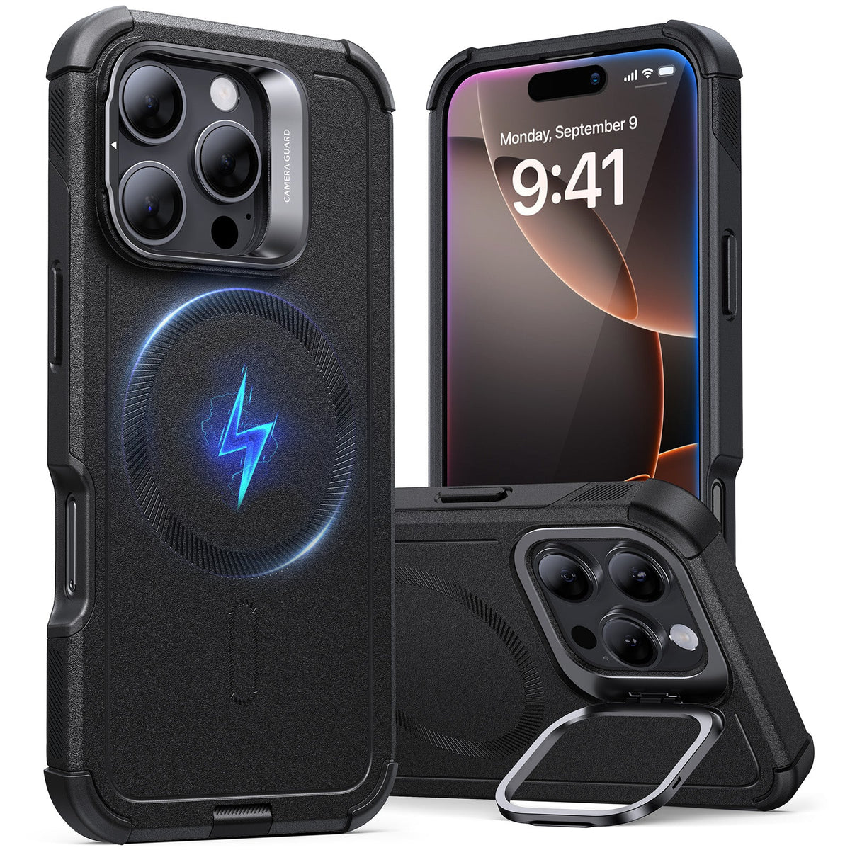 iPhone 16 Pro Max Cyber Tough Case Stash Stand